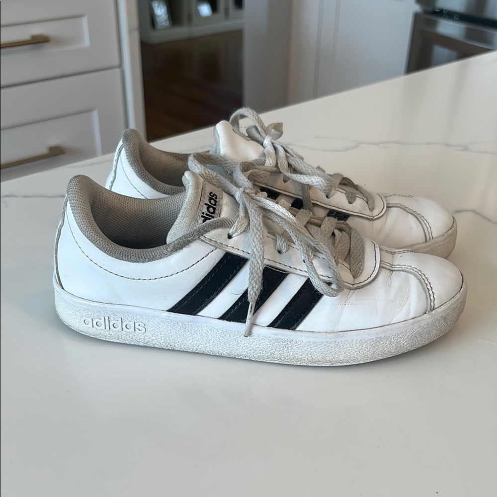 Adidas White and Black Kids Sneakers